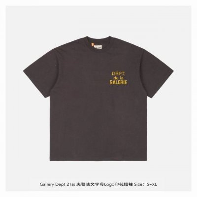 Gallery Dept 21Ss 斑驳法文字母Logo印花短袖 定织定染21支 克高克重棉麻面料，圆简布工艺无侧缝，面料先经过环烘水洗处理，起到预缩水的作用，