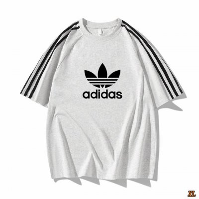 三叶草 独家实拍上新夏季高品质三条杠撞色拼接条纹短袖T恤潮牌百搭宽松休闲上衣短袖 本季主打 货源充足 放心主推 高端品质 经典设计 做工出色 经典百搭 上身效果