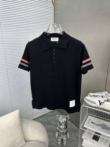 Tb汤姆布朗 Thom Browne 汤姆布朗 拼色针织Polo衫 升级，灵感源自八十年代复古 原版面料 官方同款 针织 Polo衫 定制 网纱毛衣针织面料 手