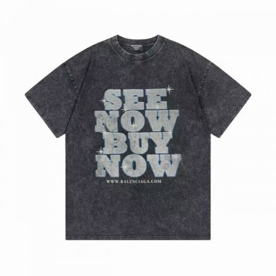 款号6713 重磅面料280克双纱做旧洗水款 Balenciaga巴黎世家字母经典款印花短袖 从面料到辅料全部跟足Zp 进口松井公司浆料印花绝不开裂 三标齐全