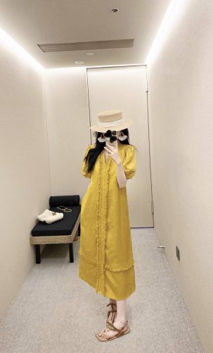 实拍经典简约名媛气质连衣裙 亚麻连衣裙 时尚舒适不挑人，上身美美美~大爆款， Sml X L