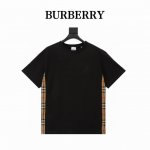 Burberry 巴宝莉 胸前B标刺绣格纹拼接短袖 定制Bbr专用 G全棉60支双股布料，前幅标识图案40000针，为进口田岛机刺绣，字体越小越体现绣花工艺的技