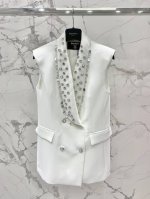 Balmani*曼家无袖马甲 马甲西服裙 高端定制面料 重工手工钉珠 钻石扣子 码数Sml