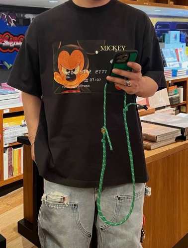 purey Mickey 米奇万事达信用卡卡通复古破坏水洗做旧重磅纯棉短袖 情侣款 顶级重磅好货来袭，高端白墨数码直喷印花，重工成衣磨破水洗炒砂，高街范儿十足，