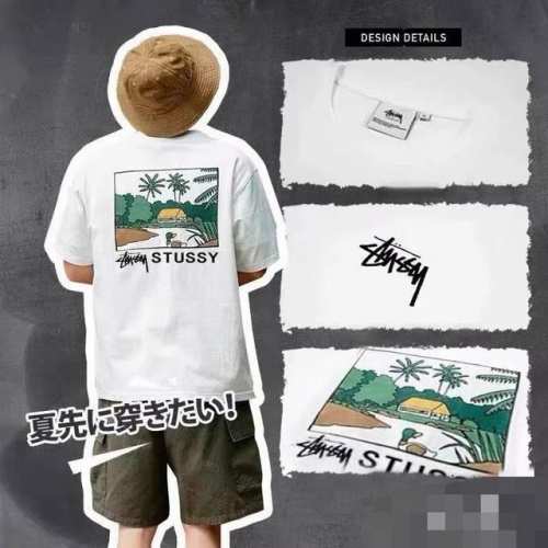 1164款斯图西Stussy高品质短袖，260克双纱面料，现货可报，宽松版型，最大穿到220斤都行，码数Mlxlxxl，颜色：黑色，白色，灰色，藏青色