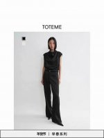 toteme 2025春夏新款长裤 面料垂坠舒适 裤脚开叉设计 34363840