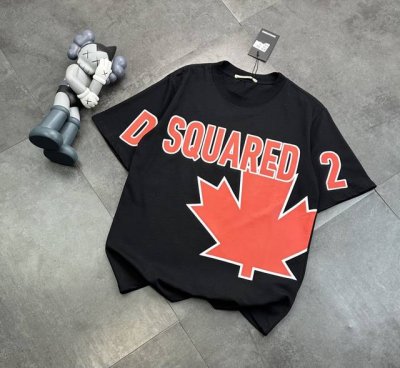 潮牌 Dsquared2枫叶情侣款短袖T恤！ 240G双纱潮牌专用棉，纹理清晰，质感满满，同缸定染1×1无色差精密纯棉螺纹，层搭叠穿，自留好货，强烈推荐~所有