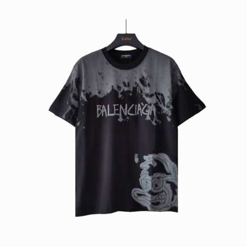 实拍细节图+尺码表 balenciaga 巴黎世家 墨镜涂鸭短袖T桖 纯棉柔软面料 对色定染面料 高水平印花工艺 搭配螺纹刺绣 简约大气 采用进口水浆材质 水浆