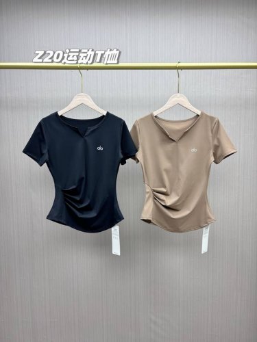 一包两件 保真正品出口订单 Alo Yoga 2025新款女士双面云感瑜伽式短袖T恤 全场景适用 通勤款运动健身T 夏天就要打造完美身材 第三代云感面料 面料添
