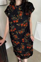 马甲裙 背心裙 小衫爆款上新下午出 柿柿如意三件套人丝香云纱 盖袖斜襟长裙优雅气质 面料： 100%人丝香云纱 颜色：图片单色 码数：S-Xl