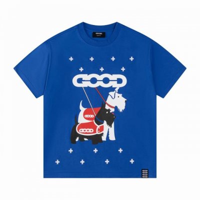 白底图 顶级版本 Goodbrand Good刺绣雪纳瑞轻奢时尚短袖T恤 男女同款 颜色：蓝色 白色 码数：S M L Xl
