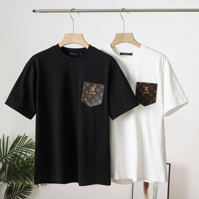 顶级最高版本 Lv路易威登Louis Vuitton 驴家1V 经典皮革五金口袋半袖T恤短袖 男女同款 情侣款 宽松版型 最高版本 原版面料 高版本 高品质 所