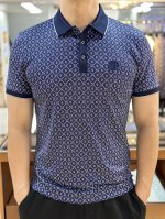 P310 [新品...] 上新 新款短袖Polo衫 丝光棉数码印花 尺码:48.50.52.54.56 款号:Z4086 颜色：蓝色