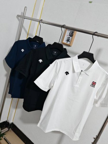 顶级版本 迪桑特Descente 英国铁人三项国家队纯色Gbr徽标Logo 男女同款夏季新款翻领短袖Polo衫 订制面料，细节到位，极具质感！定制纽扣自带身份，