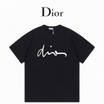 dior迪奥 签名短袖 洗水280克双纱 黑色 Xs-L