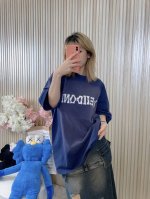 w114# we11Done官网24Ss渐变扎染骨骼感Logo字母印花圆领短袖T恤 购入原版1 1打版起样 面料采用26支320克双纱精梳棉面料 颜色 黑色 蓝