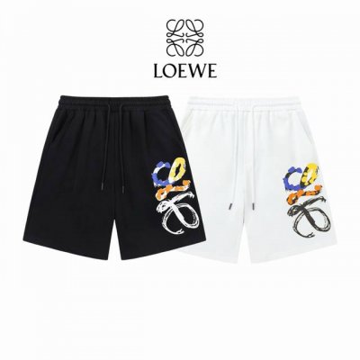 Loewe罗意威 手绘涂鸦短裤 定制毛圈面料 ：黑色 白色 ：Xs-L