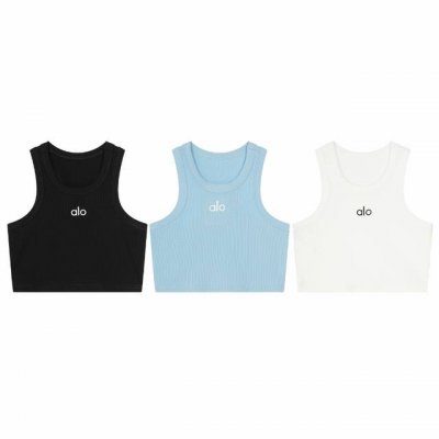 正确版本 Alo背心工字螺纹吊带运动瑜伽服多巴胺内搭运动健身打底上衣短款”Aloyoga成立于2007年，专注于瑜伽New Arrivals和功能性运动单品的设计，强调舒适、健康和