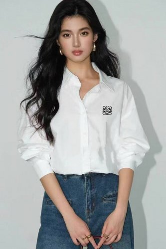 Loev* 2025新品 高品质抗皱 衬衣控看过来 精美剌绣简约大方 两色三码Sml 面料:70棉 30丝