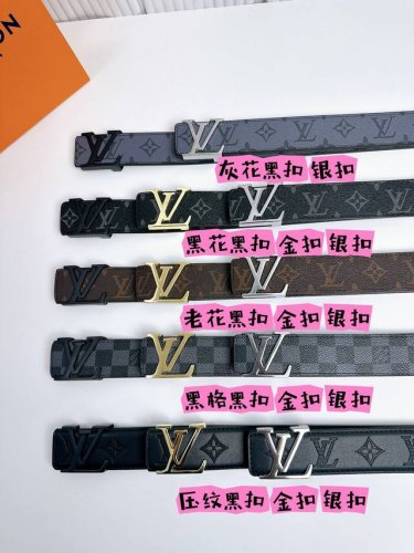 男士好礼～专柜同步，路易威登Lv经典黑花金扣 黑格银扣 黑花银扣 黑格金扣 黑花金扣 老花金扣 老花银扣 老花黑扣 黑格黑扣 灰花黑扣 灰花银扣 压纹金扣 压纹