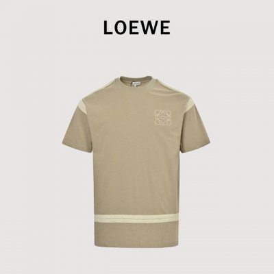 loewe 罗意威 25Ss 编花织带花标刺绣短袖 面料采用320克重精梳棉，定制32支1*1螺纹，成衣两遍水洗处理，面料舒适亲肤无异感，定制定染面料，纺织密度