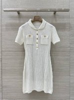 独家首发 高端原单品质 Sp*25 春夏新品，镂空细闪小亮片Polo领短袖连衣裙，绝美名媛白富美神器！重工艺满天星亮片特种纱线连衣裙。闪亮气质又美又仙！Yb定制