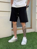古奇 三标齐全 2025夏季新款男士休闲短裤，高级定制面料透气面料 透气弹力舒适度极高，细节无可挑剔，顶级辅料配备，原版Logo设计理念，手感细腻柔软！上身版型