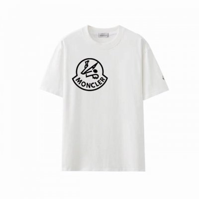 款号：G2158 2025早春Moncler 蒙口 官网同款印花图案 双纱纯棉短袖 - 260G双纱纯棉顶级面料 手感柔软 百分百纯棉独家出货 定染硫化黑无尘处