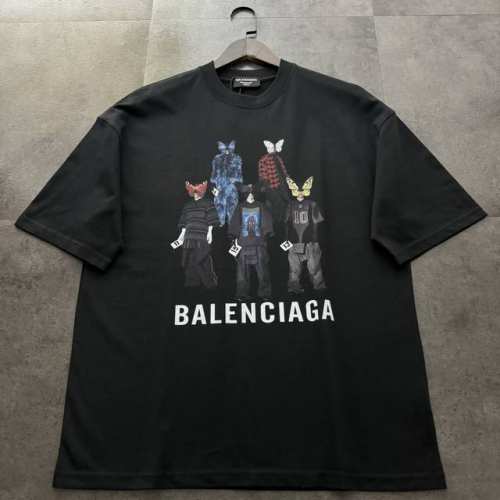 爆款推荐S-Xl Balenciaga巴黎世家2025新款走秀系列短袖T恤 原版面料高版本高品质 网红明星同款 250G双重洗水晾干 图案以色块插画印花风格工艺