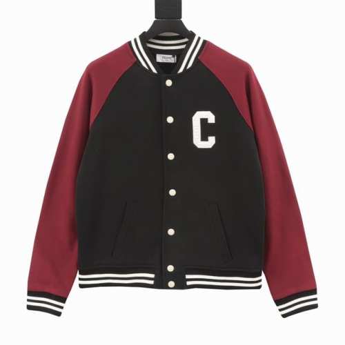 款号Y635 Celine 赛琳 24Fw 贴布绣字母拼色棒球服外套 采用 100%棉质面料，胸前饰有“C”字贴饰设计。背面饰有Celine贴饰 宽松版型 双色