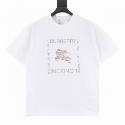 Burberry巴宝莉 Bbr 25Ss 方块字母金色战马印花短袖T恤 轻奢主义 男女日常通勤穿搭必备单品 正确版本 随意对比 详细特征 260克100% 纯棉