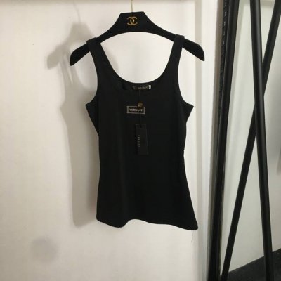 款号20252247 Versac*新款 Logo印花修身吊带背心，黑色，S-Xl， M码；胸围76，长60