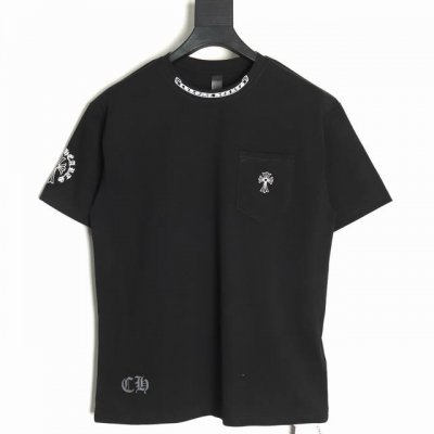 本地自取210 chrome Hearts 克罗心 领口梵文短袖T恤 采用直喷进口机器印花 五金辅料均开磨定制 正确配置 黑色2025克罗心正品包装 280克定