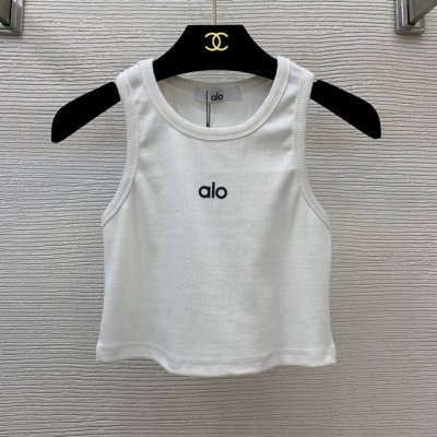 款号D25061248 Aloyoga新款 胸前立体硅胶Logo徽标时尚性感露肚脐小背心P！灰 白 黑，均码 胸围66，衣长36