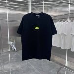 Alo 2025春夏新款 圆领短袖T恤 发泡 男女同款宽松版 S M L Xl Xxl 五个码 黑色 白色 灰色 粉色