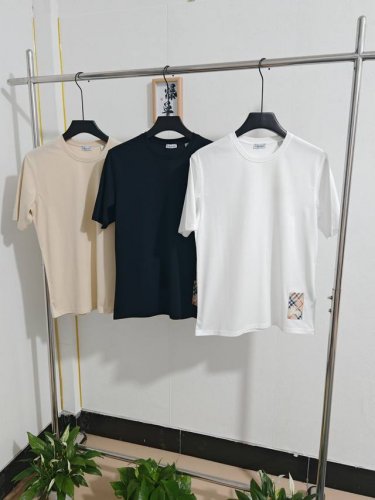 urberry 男女装 格纹标签棉质 短袖T 恤衫 米黄色，黑色，白色。 S-M-L-Xl-Xxl