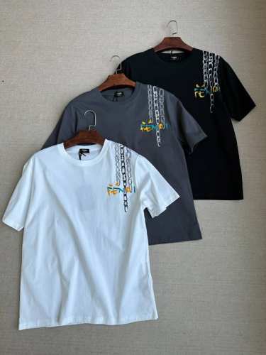 新品 贸易公司订单,2025春夏新款Fe*Di手绘印花标识圆领短袖T恤。全新手绘链条印花标识造型重新演绎充满了活力气息.简约精简的比例化裁剪,时尚动感彰显年轻活