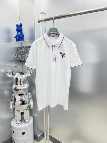 pra*普拉达 25Ss新款春夏Logo徽标刺绣短袖翻领T恤polo K 经典商务男款，高端男装的天花板级别的商务男款！简约时尚大气不失优雅，单穿内搭体面过人，