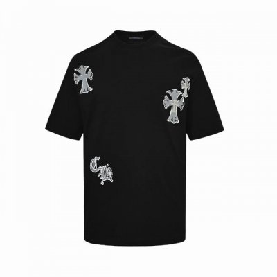 Chrome Hearts 克罗心 25Ss 十字架印花短袖 面料采用280克重精梳棉，定制32支1*1螺纹，成衣两遍水洗处理，面料舒适亲肤无异感，定制定染面料