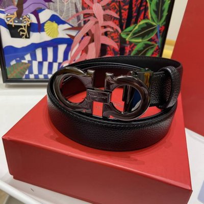 新品 ～ 高品质～配礼盒+手袋+小票 +打孔器 ～菲拉格慕高级定制款男士皮带 ，年轻时尚，手感细节做的非常到位，气质男人必备单品、真皮带身 自行选择搭配 真材实