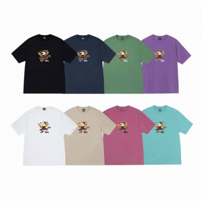 上新款号：S168 Stussy斯图西 Stussy 卡通小丑杂技图案舒适圆领短袖T恤 男女同款 原版打造 细节高控 -面料精选220G纯棉面料 手感柔软舒适