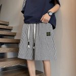上新 Stone Island 石头岛美式条纹编织短裤，男女同款，海外限量款休闲裤，25Aw石头岛最新款，简约大方日常通勤首选，辨识度更高，宽松廓型 ，男女都可