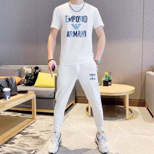 直 Armani阿玛尼 胖子福音 2025官网同款.世界知名奢侈品牌.夏季男士 双丝光 高品质货套装 采用进口原单面料 ，当季时尚潮流款，百搭爆款。简洁大方，精