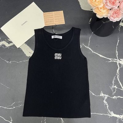 缪家25早春新款圆领Logo刺绣针织背心 颜色:2色 码数:Sml