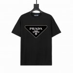 ff501#P90 顶级高品 prada 普拉达短袖T恤 高端32S双纱280克面料 印花采用超高品质不脱胶工艺 超高克重高密度超高品质 经过高温缩水定型 毛料