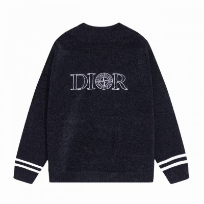 dior迪奥石头岛联名刺绣款圆领毛衣针织衫羊毛 颜色 蓝色 粉色 黑色 码数 S M L Xl Xxl
