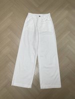 春夏新款 简约纯色通勤牛仔裤 白 S-Xl