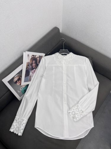 高品质春夏水溶剌绣小清新领+水溶珍珠扣袖 引领时尚潮流 一色三码Sml 面料:棉