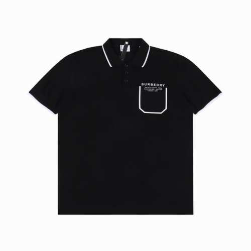 Burberry 巴宝莉 胸口口袋字母印花短袖polo衫 选用棉质珠地网眼布打造，定制材质 G长绒棉，衣领为双系统提花定织扁机制成，有弹性，不变形，衣服全部原生