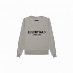 款号278 深燕麦灰色 顶级版本Fear Of God Essentials Fog胸口后背植绒男女情侣明星同款秋冬纯棉圆领卫衣 第八季最新款植绒Logo帽衫一